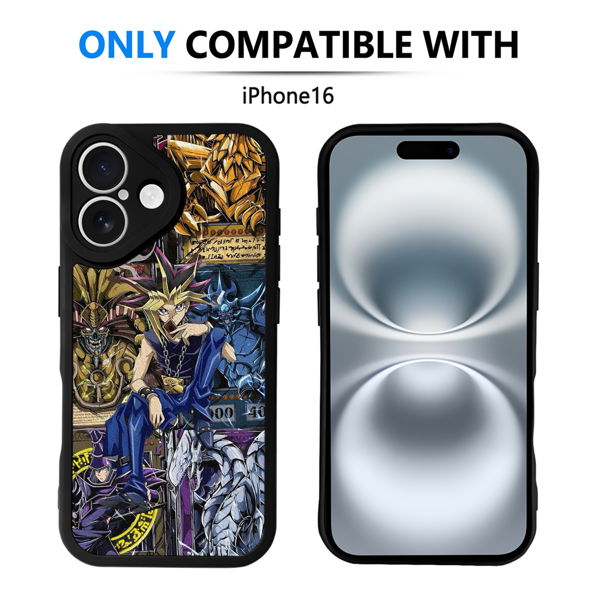 （画像用） 遊☆戯☆王 Yu-Gi-Oh! 【iPhone 16シリーズ対応】シリコンスマホケース（レザー調） 材質：シリコン